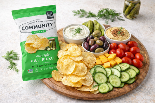 Deli Style Dill Pickle Chip Snack Board