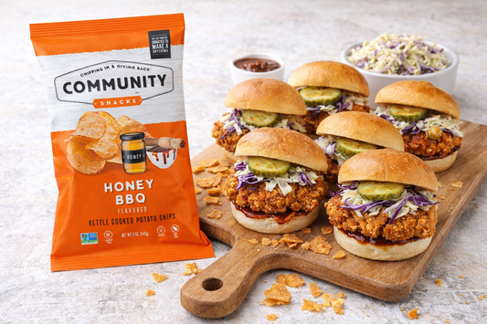 Honey BBQ Chip Crusted Chicken Sliders