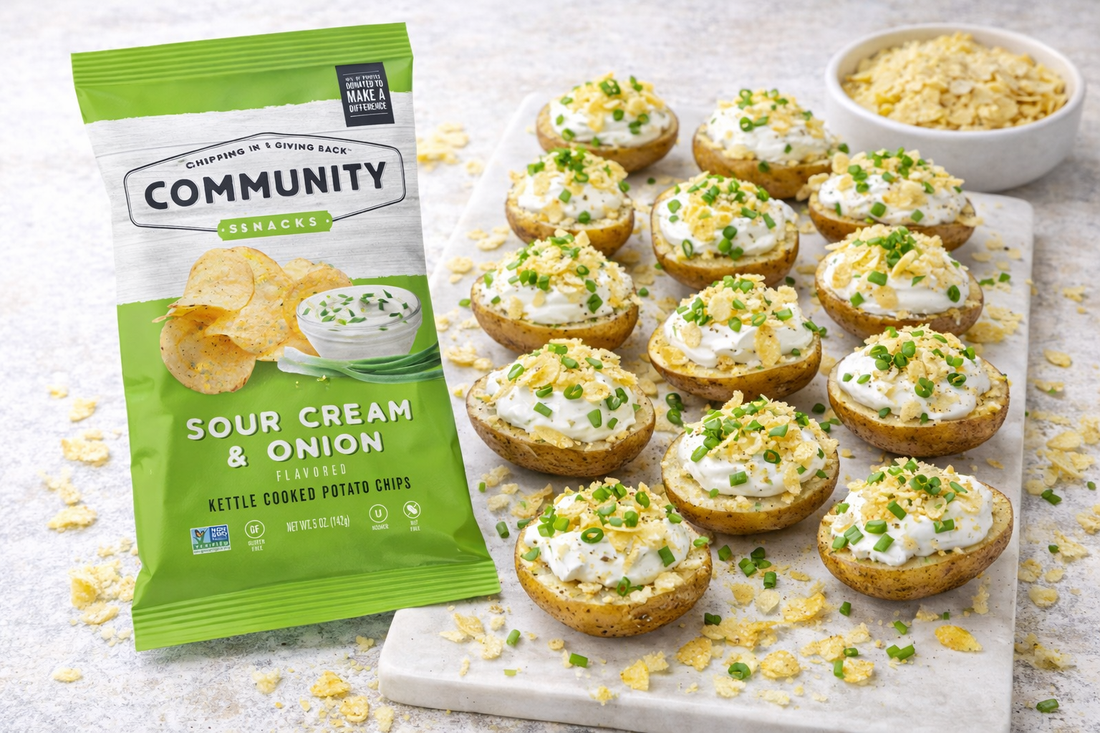 Vegan Sour Cream & Onion Loaded Potato Bites